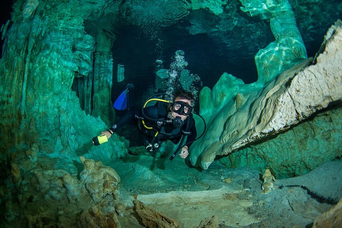 2 tanks Cenote Diving Adventure in Tulum for Certified Divers - Two cenotes, two very different moods