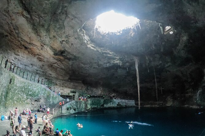 Deluxe adventure! 2 Sacred Cenotes, Chichen Itza and Valladolid from Tulum City - Cenote Hubiku brings the underground drama