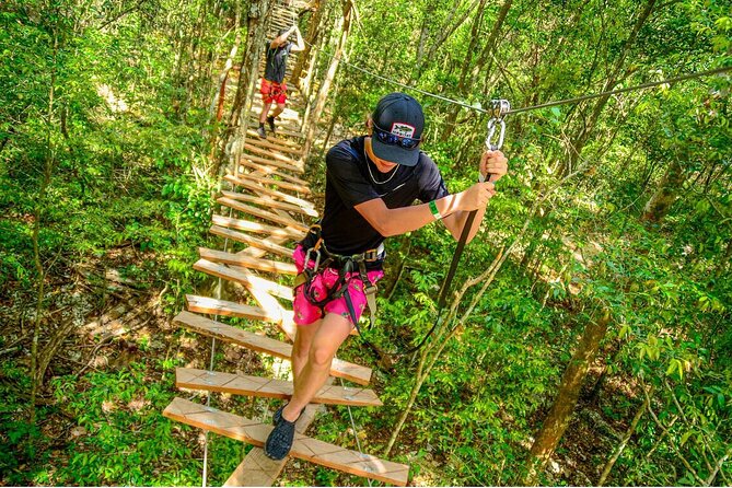 Extreme Day in Cancun: ATVs Zip Lines Cenote Lunch and Transport - Zip lines and suspension bridges overhead