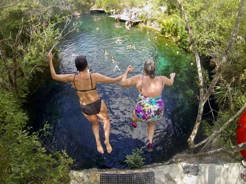 From Tulum: Four-Cenote Adventure - Starting at Naval Cenote with a zip line and a jump