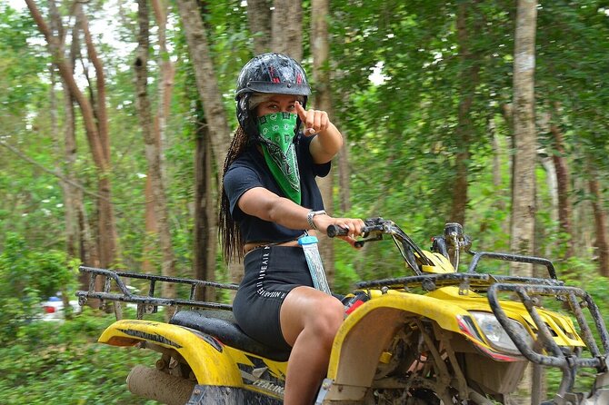 Full Adrenaline Day in Tulum! ATVs, Zipline, Cenote, Rappel, Food - Zip lines above the trees