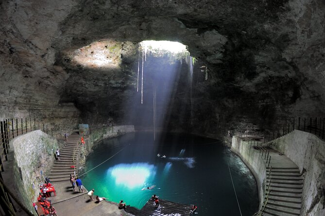 Hubiku & Ikkil Cenote, Valladolid and Chichen Itza! Deluxe From Playa Del Carmen - Cenote Hubiku: a darker, more atmospheric swim