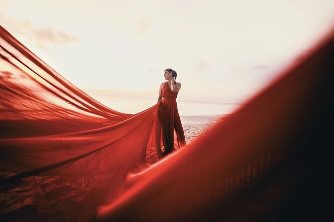 Luxurious Flying Dress Photoshoot in Riviera Maya - From Wide Beach Images to Close Portraits