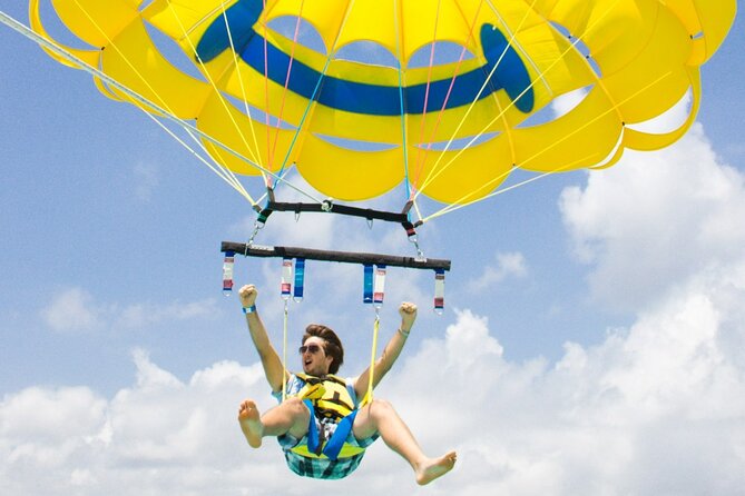 Parasailing & Beach Club with Transportation In Riviera Maya - The flight above Maroma Beach