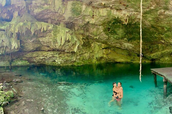 Playa del Carmen Buggy Tour with Cenote Swim and Mayan Village Visit - Swimming in a shaded jungle cenote