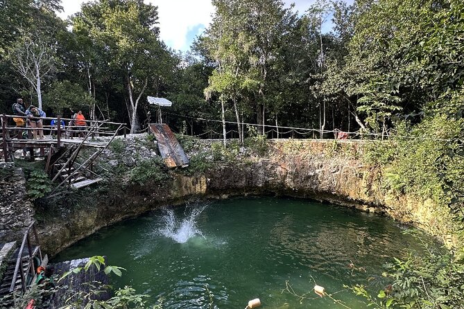 Playa del Carmen Jungle Adventure ATV Zipline and Cenote - Cooling off in the artificial cenote