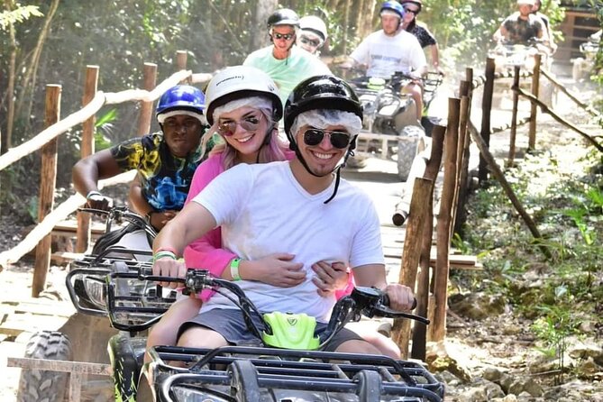 Playa del Carmen Jungle Adventure ATV Zipline and Cenote - Ziplining above the jungle canopy