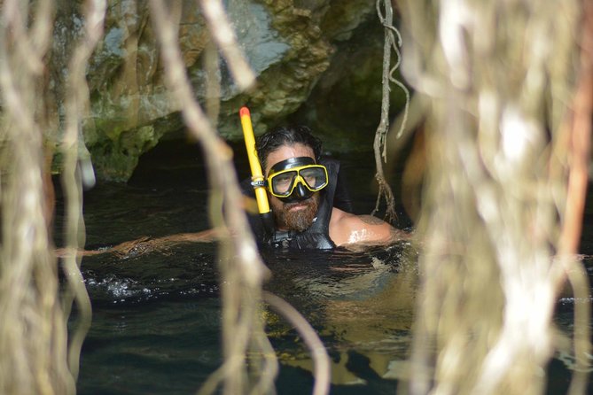 Playa del Carmen Jungle Tour: Tulum, Cenote Snorkeling, Ziplining and Lunch - Chemuyil and the cenote swim