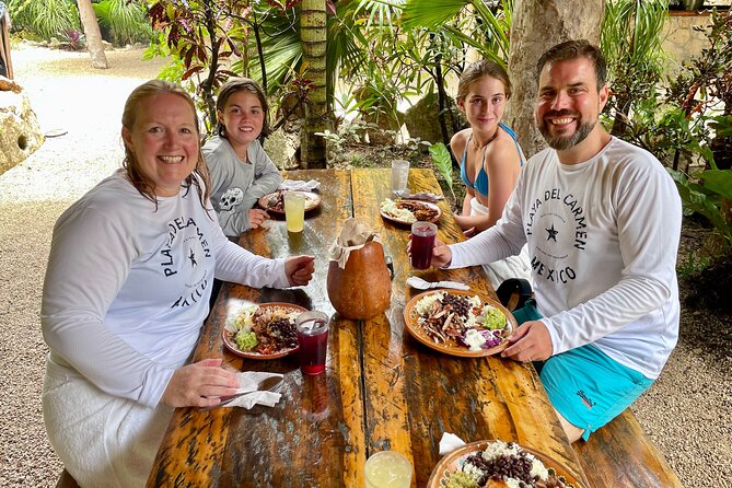Private Tour Tankah 3 Zip Lines 3 Cenotes Canoe Snorkel Community - A homemade Mayan lunch that earns its place