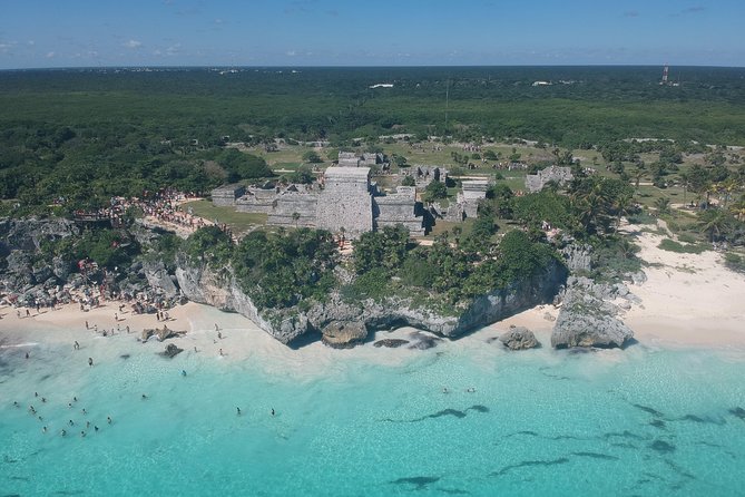 Private Tour Tulum, Reef & Cenote-Cavern from Playa del Carmen - Tulum ruins above the Caribbean Sea
