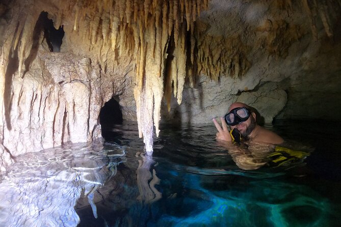 Snorkeling adventure in Yal-Kú lagoon, + Underground Cenote - Cenote Taak Bi Ha: blue water beneath the jungle