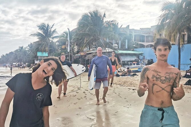 Surfing Lessons - Learn To Surf In Playa del Carmen - In the water: manageable waves and first rides