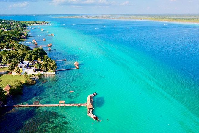 The 7 Colors Of Beauty Lagoon, Bacalar Experience from Tulum City - Xul-Ha and the connected blue water