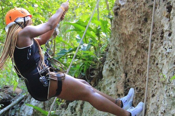 Thrills in Tulum's Jungle: Rappel, Ziplines, ATVs, Cenote & more - A 13-Foot Rappel That Keeps the Day Approachable