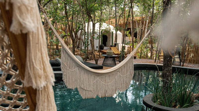 Tulum: Floating Breakfast in The Yellow Nest (Day Pass) - Starting the day with a welcome drink and yoga