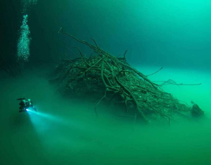 Tulum : Scuba in 2 cenotes including a deep one Pit Dos Ojos - Dos Ojos shifts the mood to light and limestone
