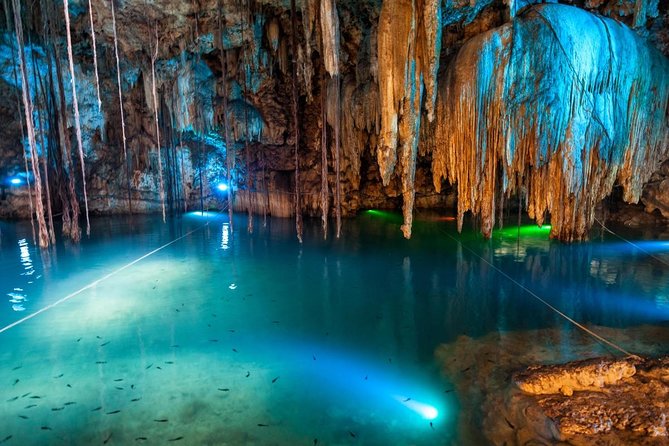 Xplor Fuego Admission <em>Official Product</em> – Key points to know before you book’ /></p>
<ul>
<li><strong>Nighttime zip lines:</strong> Two seven-line circuits reach speeds of about 18 mph and include water landings.</li>
<li><strong>Cave adventures:</strong> Swim through the Stalactite River and paddle rafts through underground chambers lit with colored bulbs.</li>
<li><strong>Self-guided format:</strong> You choose your route, but clear signs matter because the park covers a lot of ground.</li>
<li><strong>Dinner is included:</strong> The buffet includes coffee, hot chocolate, flavored water, snacks, fruit, desserts, and vegetarian choices.</li>
<li><strong>Pack for wet conditions:</strong> Bring water shoes, a towel, dry clothes, and chemical-free insect repellent.</li>
<li><strong>Check the restrictions:</strong> Zip lines require a minimum height of 4.5 feet or weight of 88 pounds, while only licensed drivers age 18 and older may operate the amphibious vehicles.</li>
</ul>
<h2>Arriving at Xplor Fuego after sunset</h2>
<p><img width="669" height="446" decoding="async" src=