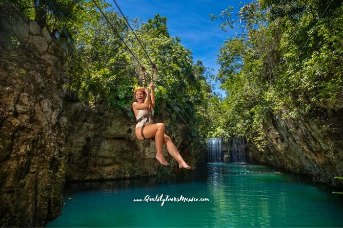 Xplor zip line park with transportation - Underground rivers, rafts, and stalactites